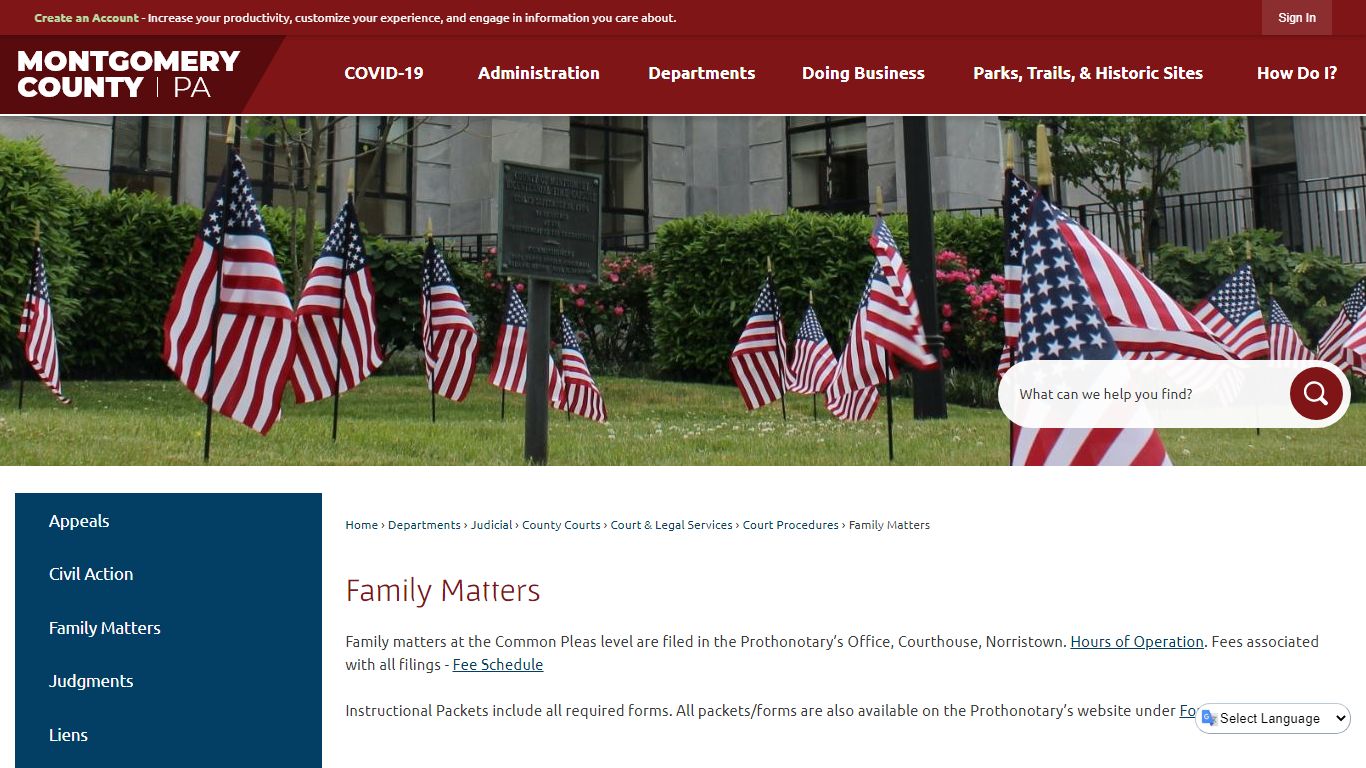 Family Matters | Montgomery County, PA - Official Website